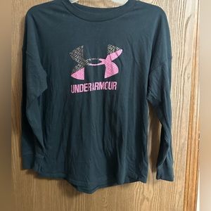 UA long sleeve T, heat gear, loose fit, youth large